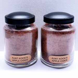 AUNT KOOK'S APPLE CIDER - A Cheerful Giver Baby Jar Single Wick Candle, 6 Oz (2)